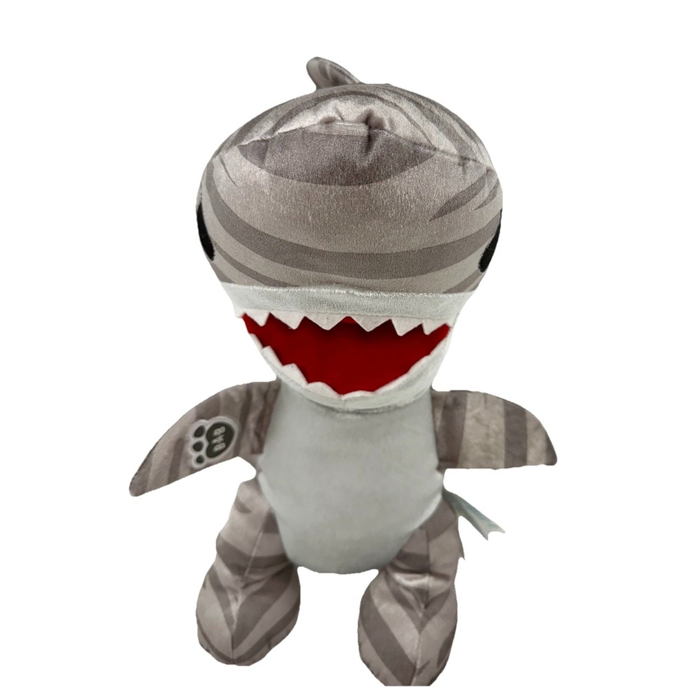 Build-A-Bear Shark Week Tiger Shark Plush 16" Striped Gray 2019 Great Gift EUC - Picture 9 of 12